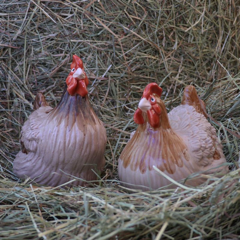 Huhn 2er Set handbemalt,sitzende Hühner, 34,95 €